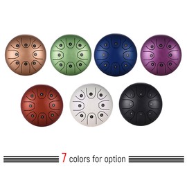 5.5 Inch Mini 8-Tone Steel Tongue Drum C Key Percussion Instrument Hand Pan Drum with Drum Mallets Carry Bag