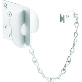 Defender Security Lock Plate, 3 in. x 3 in. Jamb Plate, 11 Gauge Steel, White Powder Coat, Pack of 1