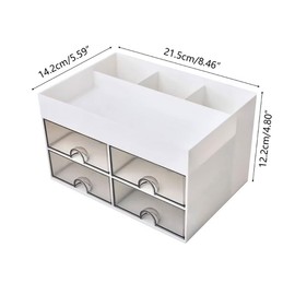 AIMALL 4-Drawer Multipurpose Desktop Organizer with Spacious Top Compartment, High Capacity Storage for School and Office Supplies, Measures 8.46x5.59x4.80 Inches, Modern Minimalist Style