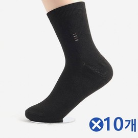 Men's Basic Mid-Calf Mesh Knit Spring Socks Black x 10 Pairs