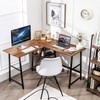 Tangkula L Shaped Desk, Space Saving Corner Desk w/ 2