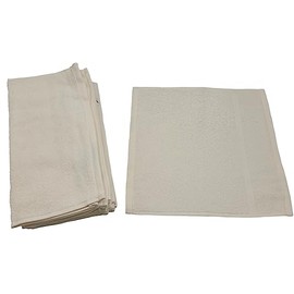 Pack of 10 Wash Cloths 100% Cotton 30 x 30 cm Set Plain Pack of 10 Terry Towels (Cream)
