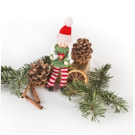 ERINGOGO Pack of 20 Christmas Mini Hat Mini Doll Christmas Tree Decoration Mini Knitting Santa Hats Mini Top Mini Christmas Hats Craft Christmas Mini Jewellery Yarn Hat