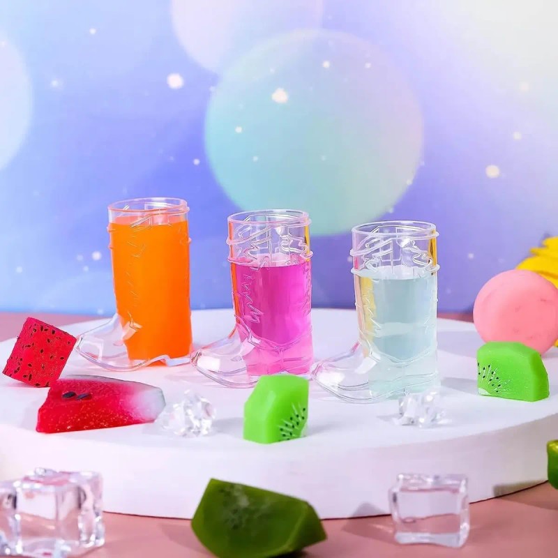 20 Vasitos Botas Vaquero Shots Caballitos Plástico 1 Oz
