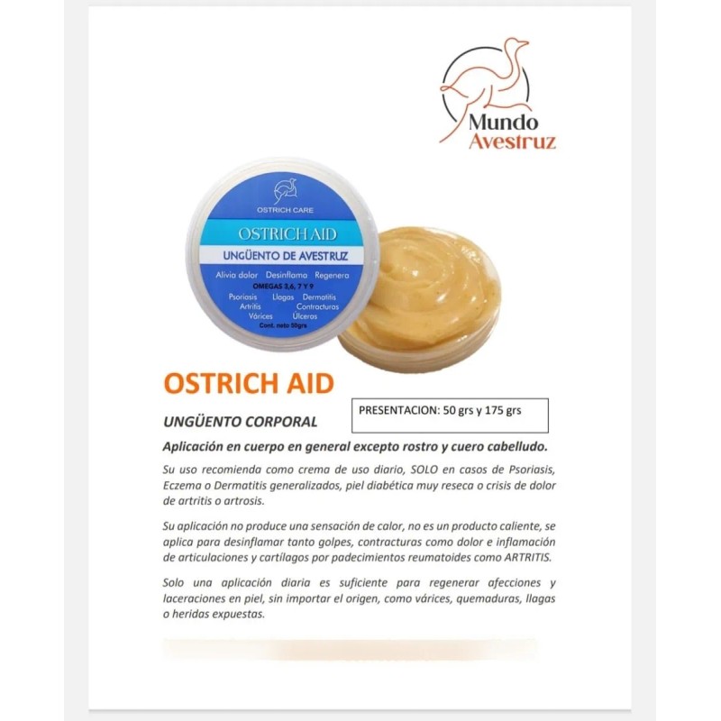 Ungüento Corporal De Avestruz Ostrich Aid 50 Gr Kit 2
