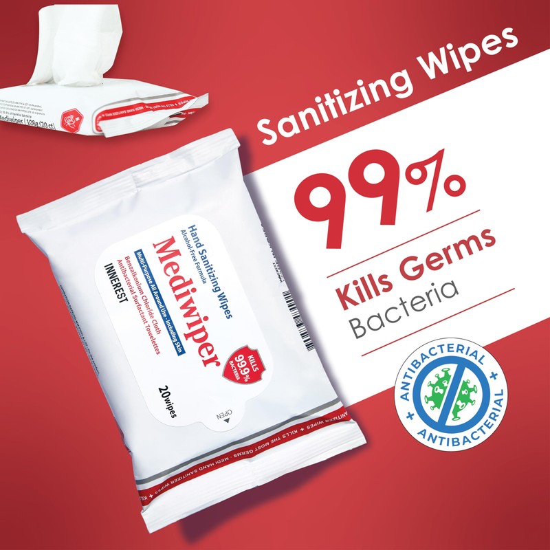 MEDIWIPER 1920 Wipes (80CT*24PK) - Hand Sanitizing Wipes Bulk Pack