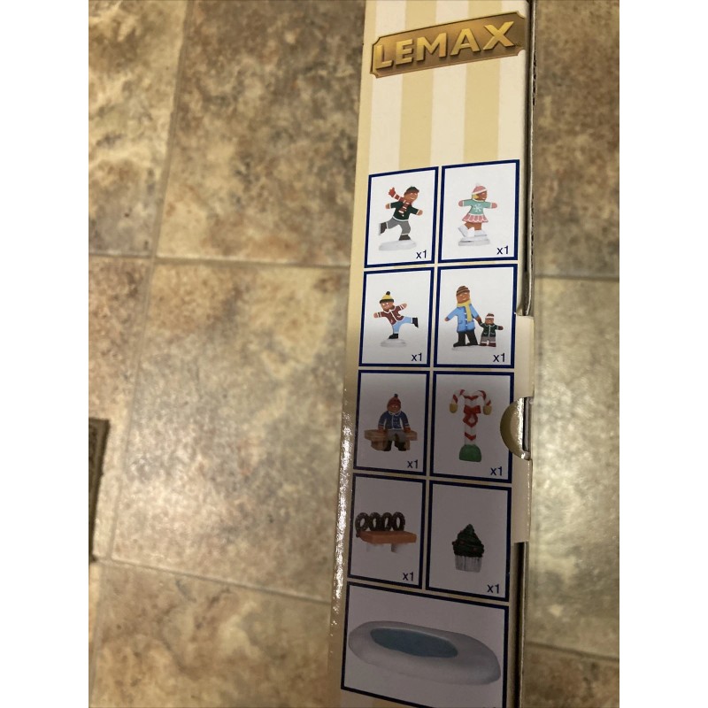 Lemax Gingerbread Skating Pond -Animated Holiday Village/Train/Carnival Accent