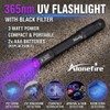 ALONEFIRE P72 Mini 365nm UV Flashlight 3W Portable Blacklight Pet