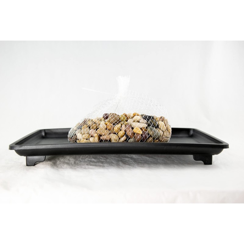 1 Rectangular Black Plastic Humidity/Drip Tray for Bonsai Tree and