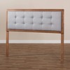 Baxton Studio Sarine Mid-Century Modern Light Grey Fabric Upholstered Walnut