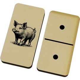 Azeeda 'Pig Illustration' Domino Set & Box (DM00041329)