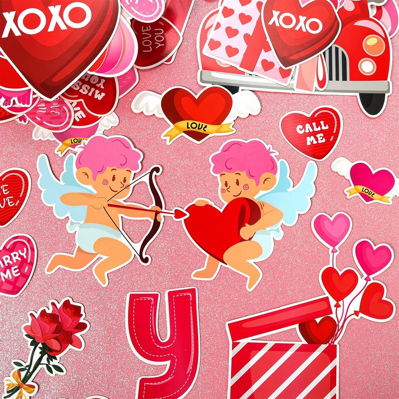 HOWAF Valentine's Day Cutouts Bulletin Border Decoration, Valentines Day Bulletin