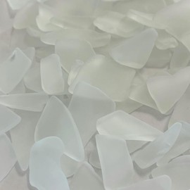 Sea Glass, Jewelry Sea Glass, White Ocean Glass, 40 Pieces Mixed Sizes Sea Foam, Tumbled Beach Sea Glass, Seaglass, Craft Glass, Frosty Art Glass