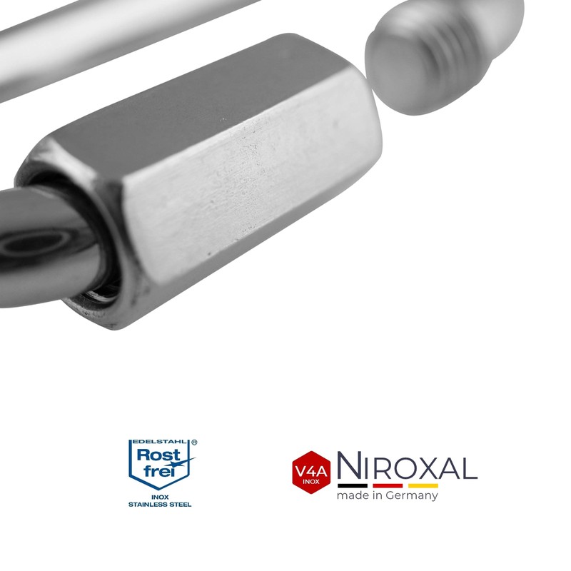 8 mm Stainless Steel Screw Connector V4A Screw Carabiner Chain