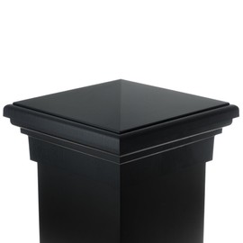 8x8 Post Cap (True 8") Black New England Pyramid Style Square Top for Outdoor Fences, Mailboxes & Decks…Also Available in Standard 8x8 (7.5") for Pressure Treated Post