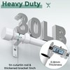 VOIIY 2 Pack Curtain Rod 30-60 Inch, White 1 Inch