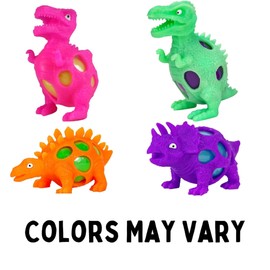Rubber Dinosaur Easter Eggs, Prefilled with Hard Candies, Basket Stuffer Gifts, Color May Vary (Pack of 4)