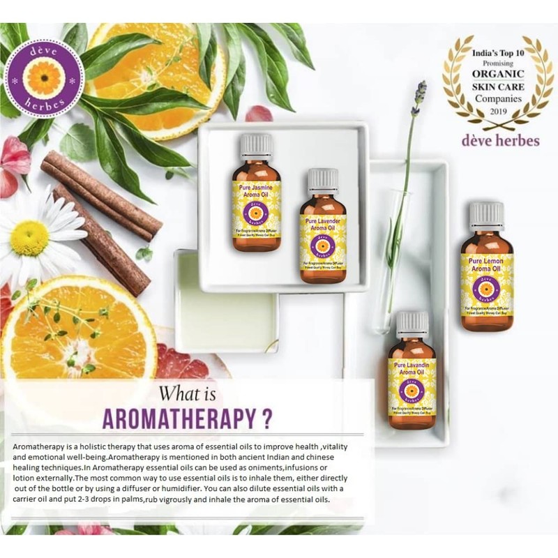 Deve Herbes Pure Bergamot Essential Oil (Citrus bergamia) Steam Distilled