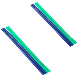 Chef Craft Reusable Premium Silicone Drinking Straws- 8 Straws & 2 Brushes - BPA Free