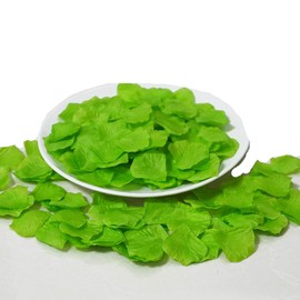 MELUOGE 1000Pcs Silk Sturdy Flower Rose Petals Wedding Party Pasty Tabel Decorations, Definately Lighter But Bright (Grass Green)