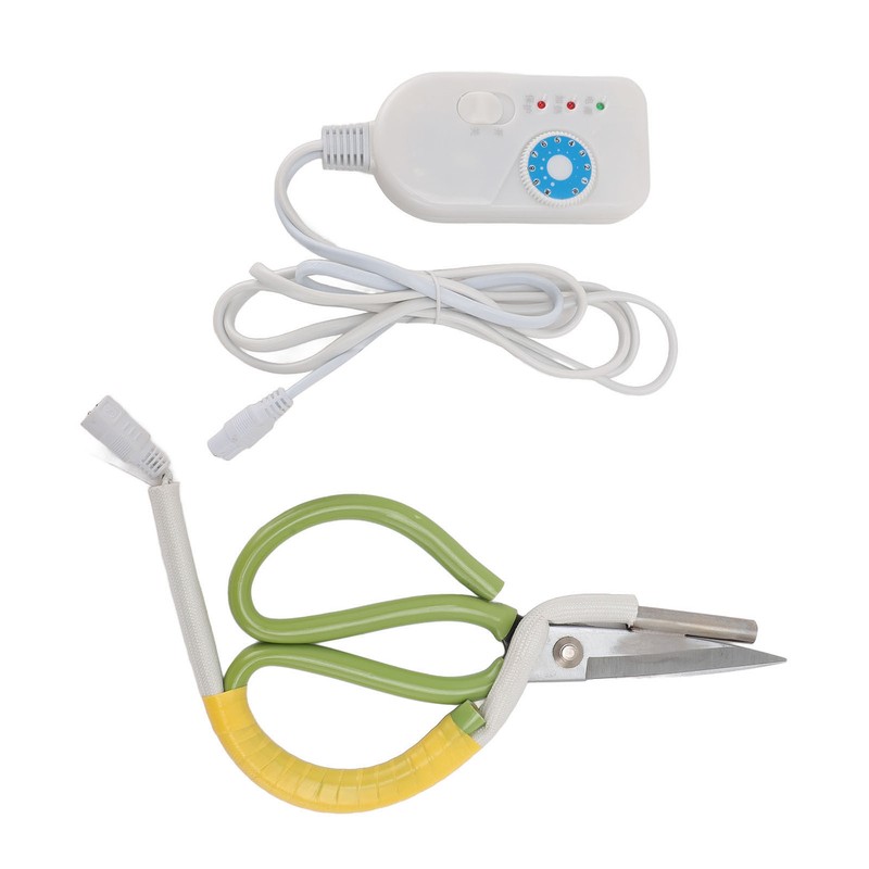 Electric Heating Shears Steel Blades Adjustable Temperature Heated Scissors for