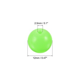 PATIKIL 12mm Glow Fishing Beads, 100Pcs Plastic Round Rubber Luminous Fishing Bait Eggs Rig Bead Tackle Lures Accessories with Storage Box, Green