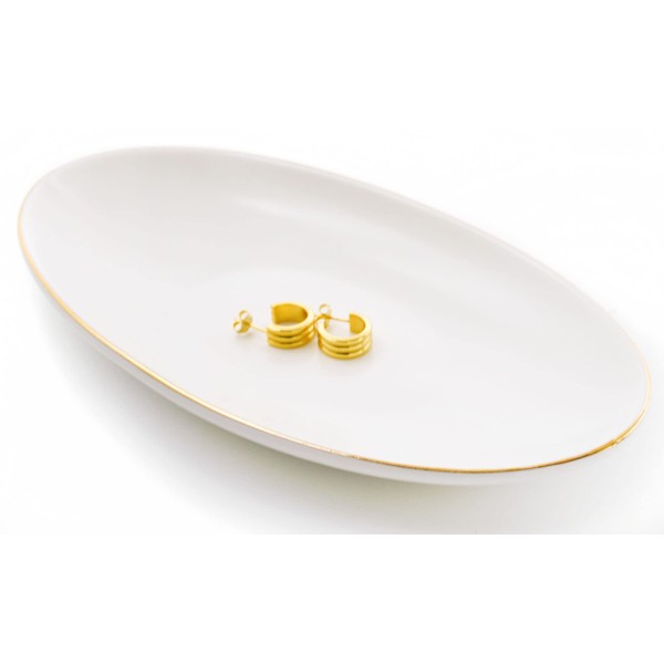 Ceramic Key Bowl for Entryway Table, 7 x 4" Key