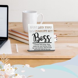 But Did You Document It Boss Office Desk Sign Funny Thank You Appreciation Boss Gifts for Women Boss Lady Signs for Home Office Desk Bookshelf desktop Cubicle Decorations GBUT3