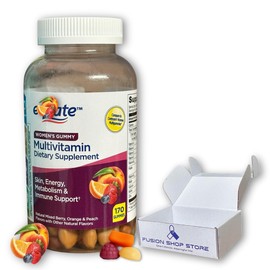 Equate Women’s Multivitamin Gummies for Skin- Mixed Berry, Orange & Peach Flavors, 170 Count (Pack of 1), Boxed by Fusion Shop Store