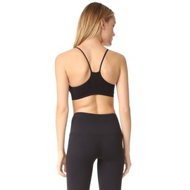 SPLITS59® Loren Bra for Women – Seamless Design – Round Neckline – Spaghetti Straps – 92% Nylon Black MD-LG One Size