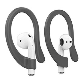 Emoly New 2 Pairs AirPods Ear Hooks Anti-Slip Sport Hooks Silicone- Grey