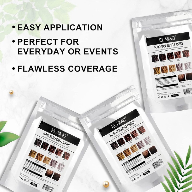 Hair Fibers Spray Refill Powder 100 Grams,Medium Brown,Thinning Fine Hair