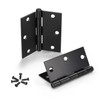 KNOBWELL 18 Packs Matte Black Door Hinges, 3.5" X 3.5"