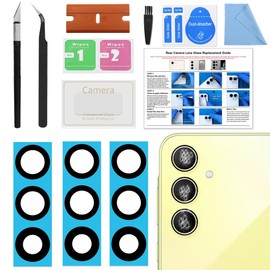 3 Pack for Galaxy A35 Back Rear Camera Lens Glass Replacement, Back Camera Lens with Premium Lens Protector Compatible with Galaxy A35, Included Instruction Manual, Toolkit