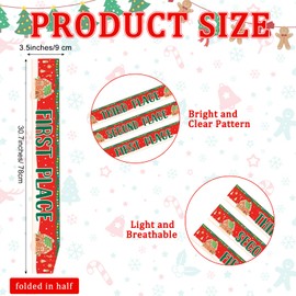 Blosssound 12 Pcs Christmas Gingerbread House Contest Sashes Christmas Party Trophy Award Xmas Funny Costume Contest Prize Party Game Favors Dress up Costume for Teens Adults Holiday Supplies