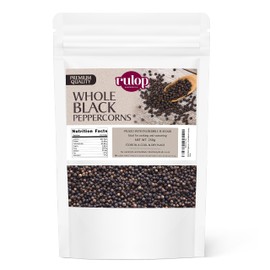 Rulop Black Peppercorn 250g - Gourmet Black Peppercorn - Black Peppercorns for Grinders, Packed in Resealable Pouch to Maintain Freshness