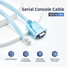 RJ45 to DB9 Console Cable, 1.8m/6ft RS232 to RJ45 Console Cables Serial Port Management Adapter Compatible with Cisco Router Switch