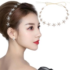 FOMIYES Diadema De Estrella De Mar Dorada Con DecoracióN De Rhinestone Para Novias, Accesorios De Cabello Ligero Para Bodas, Fiestas Y Eventos Elegantes