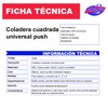 Fleximatic Coladera Universal Cuadrada Push, 2248, Acero Inoxidable, ABS, Resina