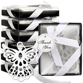 60 Pieces Metal Angel Bookmark Favors Tassels Angel Bookmark Funeral Favors for Book Lovers Collection Guests Gift