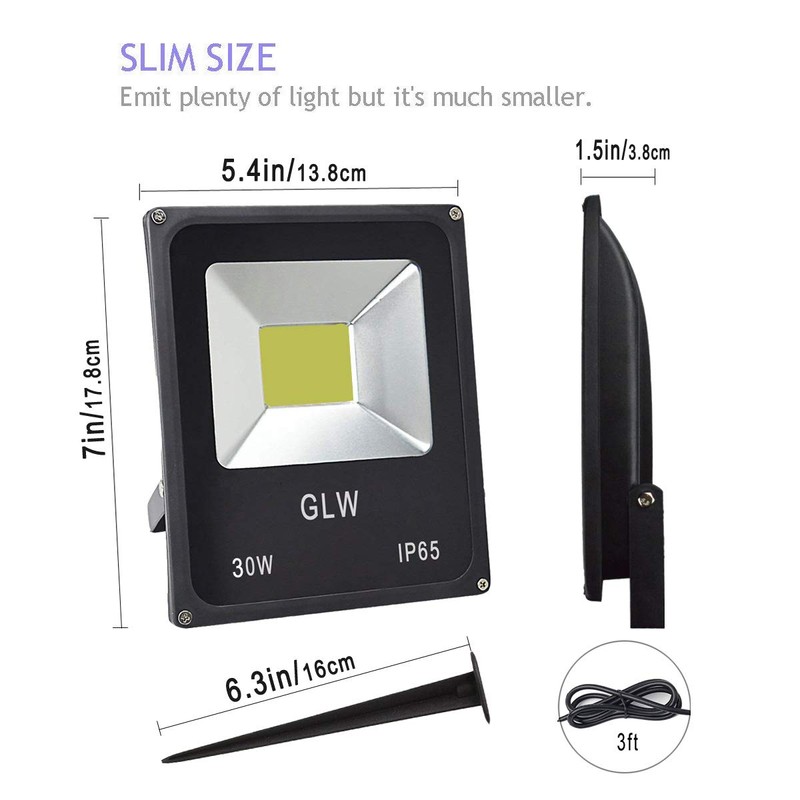 GLW 12V~60V 30W LED Flood Light Outdoor Waterproof IP65 Super