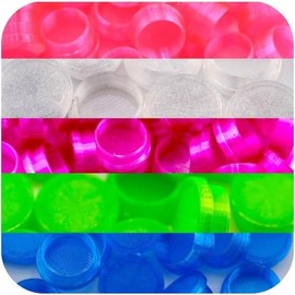 Protective Flexible Vial Caps Multi Pack, 5ml-100ml Sizes, Clear - Slip-On Design 1 (Mixed, 5-100ml (20 Pack))