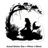 4 x Small 50mm 'Mermaid Silhouette with Tree' Transparent/Clear Sticker