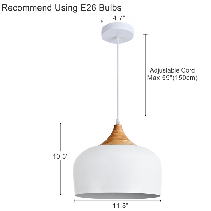 DOTCN Modern Solid Wood Pendant Light, Large Ceiling Hanging Lamp