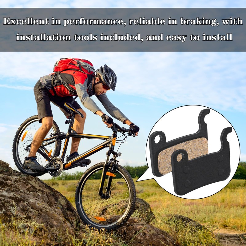 Gulfmew 4 Pairs of Bicycle Disc Brake Pads Compatible with