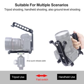 NICEYRIG DSLR Camera Handle Handgrip Kit with Side Support Mounts, Quick Release Plate for ARCA-Swiss Standard, Four Feet Stability Base - 529