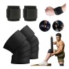 Set Rodillera Elástica y Muñequera Deportiva HLCassCo Negro Crossfit Gym
