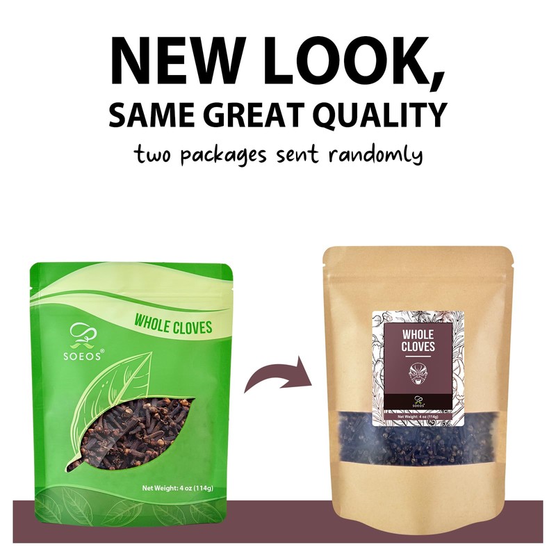 Soeos Whole Cloves 4 oz, Gluten Free, Non GMO, Kosher,