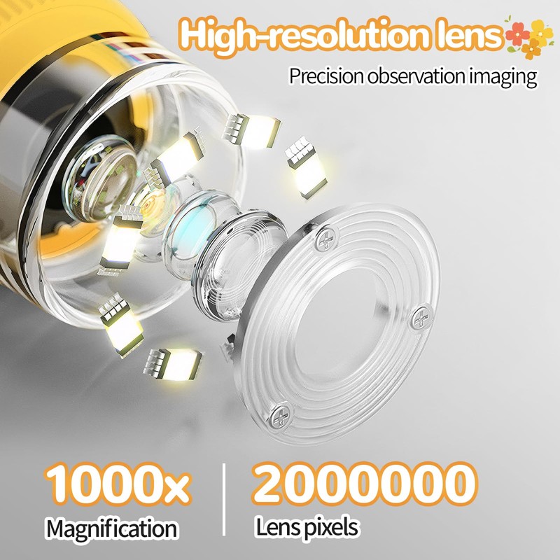 Portable Digital Microscope for Kids, Pocket Handheld Microscope Camera with