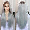 K'ryssma Highlight Pink Cyan Grey 13x6 Lace Frontal Wig Pre